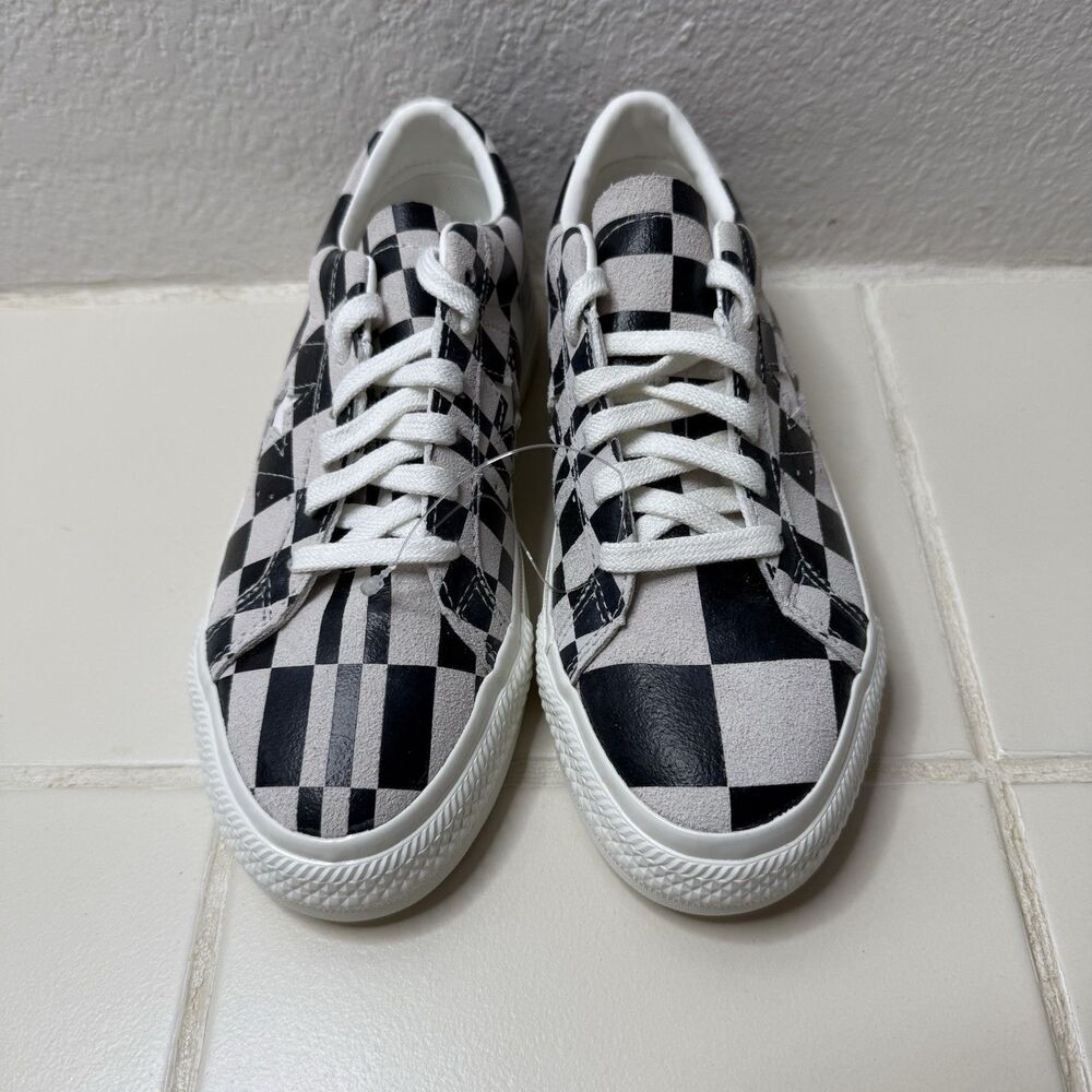 Converse One Star OX Black White Checkered US 5.5 Suede Low Top 172352c NWOB - Picture 2 of 7
